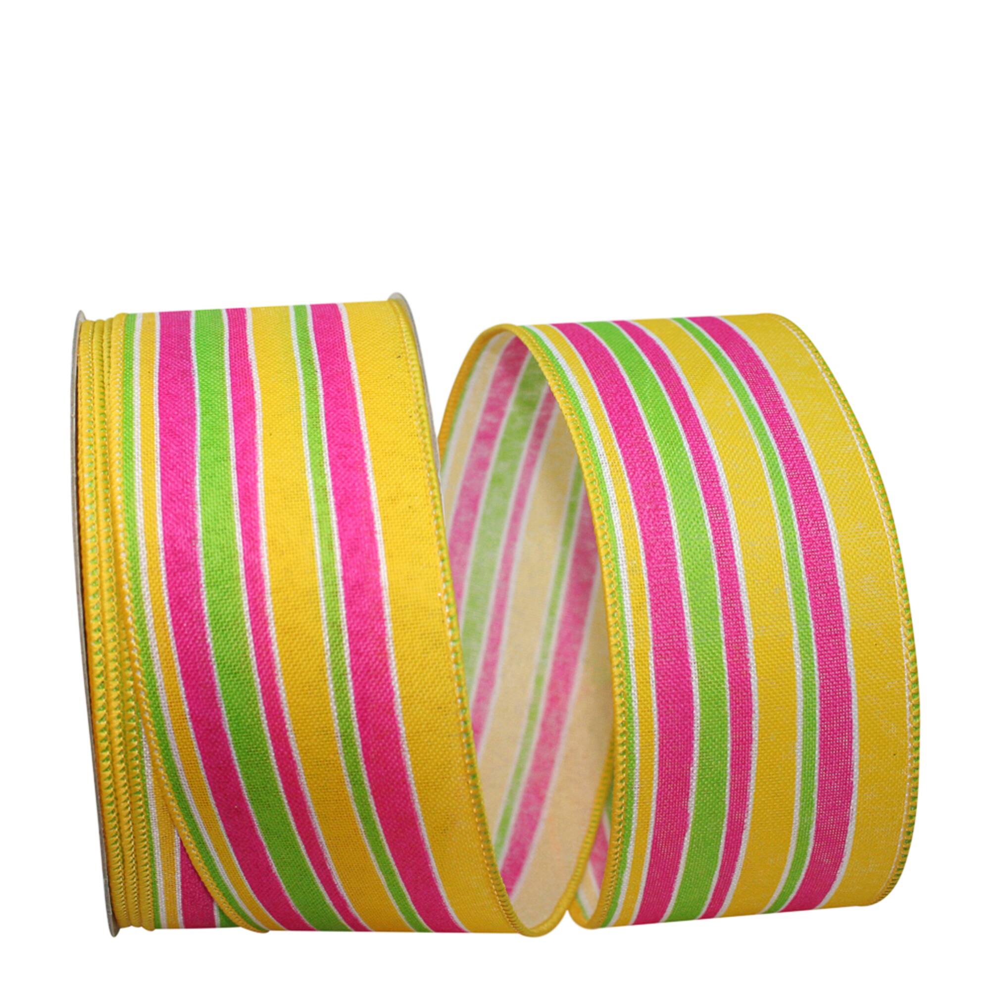 JAM Paper 2.5" x 20yd. Wired Stripe Bright Linen Lines Ribbon